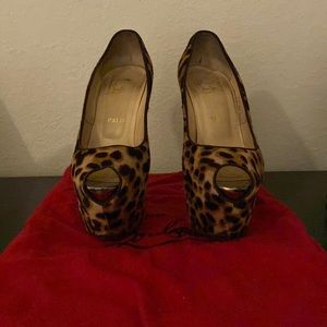 Used Christian Louboutin peep-toe platform pumps